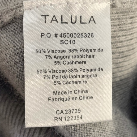 Talula pullover v neck grey cashmere blend light Academia sweater size XXSmall - Picture 8 of 8